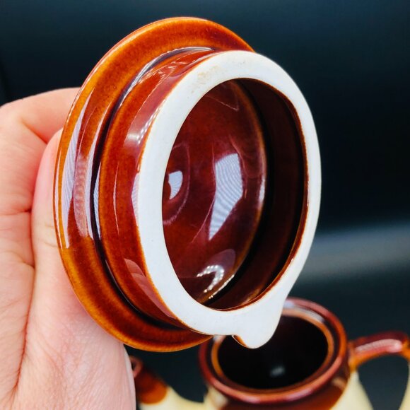 Vintage 70s Rooster Red Poppies Teapot Coffee Pot: Retro Farmhouse Kitchen Decor - Picture 7 of 12